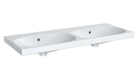GEBERIT - Acanto Dvojumyvadlo 120x48 cm, bez otvoru pro baterii, s přepadem, s KeraTect, bílá 500.628.01.8