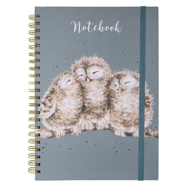 Kroužkový blok Wrendale Designs Owlets, A4, 90 l., linkovaný - Sovy