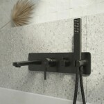 Laveo - Pola - podomítková vanová baterie se sprchovou soupravou, černá BAP_711P