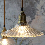 Chic Antique Stropní lampa Clear Brass Top Ø 26 cm, čirá barva, sklo, kov