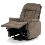 Polohovací křeslo, elektrické zabudované ovládání, hnědá, látka vintage, TV-Q8575 BR3