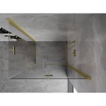 MEXEN/S - Mist-F Duo sprchový kout skládací dveře pravá 85 x 90, transparent, zlato kartáčovaná 8A6-085L-090P-55-00
