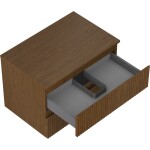MEXEN/S - Rivel koupelnová skříňka pod umyvadlo 70 cm s deskou, 2 zásuvky, reliéf , ořech 91A20-07047-2-BFFC86