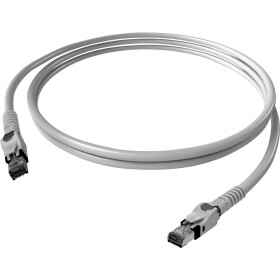 Easylan CP1OAMSMS0005 RJ45 síťové kabely, propojovací kabely CAT 6A S/FTP 0.50 m šedá dvoužilový stíněný, bez halogenů, samozhášecí 1 ks