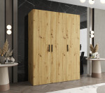 Šatní skříň Abi Bari 1 Rozměry: 100 cm, Pásky / úchyty: Zlatý, Barva korpusu + barva dveří: Kašmír + Kašmír