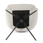 Židle jídelní, krémová látka, 360° vratný mechanismus, černý kov