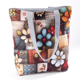 Dámská potištěná taška Patchwork květy