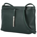 Módní dámská kožená crossbody kabelka Ofelie, tmavě zelená