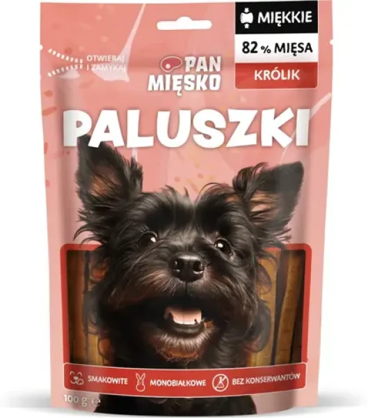 Pan Mięsko Paluszki Králičí 100 g / Pamlsky pro psy / Monoprotein / Bez obilovin / Hypoalergenní (5905342294511)