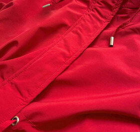 Červeno-šedá oboustranná dámská bunda parka (XW581X) odcienie czerwieni