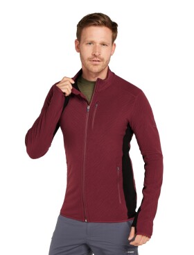 Pánská merino mikina ICEBREAKER Mens Descender LS Zip, Port/Black velikost: S