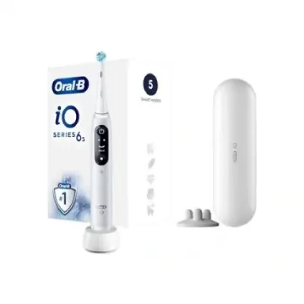 Oral-B iO6 + cestovní pouzdro bílá / Elektrický zubní kartáček / 5 režimů / časovač / senzor tlaku (4210201438069)