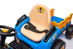 Mamido Dětský elektrický traktor BBH-030 s přívěsem modrý