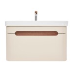 Koupelnová skříňka s umyvadlem a baterií SAT Fusion 77,5x43x45 cm pískově béžová mat SATFUSION80BEUBA SATFUSION80BEUBA