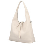 Módní dámská koženková kabelka na rameno Marixa, krémová