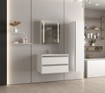 Erga Hana, zrcadlová galerka s LED osvětlením 60x70cm s integrovanou zásuvkou, bílá, ERG-V05-HANA-6070-WH