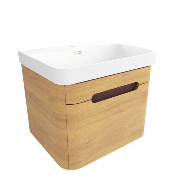 Koupelnová skříňka s umyvadlem SAT Fusion 57,5x43x45 cm dub medový mat SATFUSION60DMMW SATFUSION60DMMW