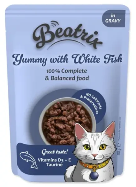 Beatrix Adult / Kapsička pro kočky / Bílá ryba / 85 g (773-30004)