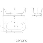 CERANO - Vana akrylátová Simone - volně stojící - asymetrická - levá - bílá lesklá - 170x80x58 CER-318780