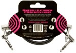 Ernie Ball Flat Ribbon Stereo Patch Cable 12" Black 2 Pack