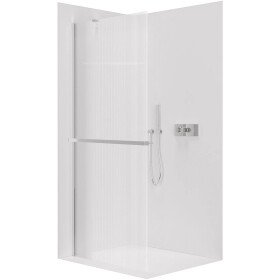CERANO Sprchová zástěna Walk-in Onyx Y L/P - 8 mm + polička/držák na ručníky - chrom, rýhované sklo - 50x200 cm