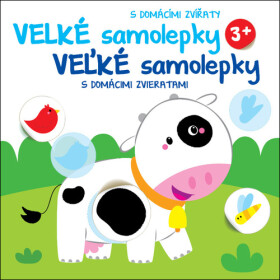 Velké samolepky s domácími zvířaty Kravička / Veľké samolepky s domácimi zvieratami Kravička