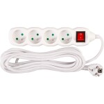 STREND PRO 213341 Prodlužovací kabel s vypínačem, 5m, 4 zásuvky, 3×1mm, bílý