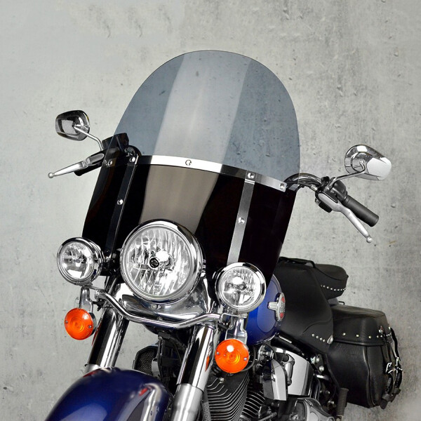 Harley Davidson Flstc Heritage Softail Classic 2007-2011 plexi štít - Čiré / 39 cm / Stříbrná