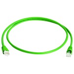 Telegärtner 100008571 RJ45 síťové kabely, propojovací kabely CAT 5e F/UTP 3.0 m zelená samozhášecí, S průchodkou chránící proti zlomení 1 ks