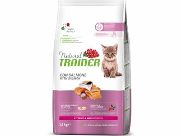 Trainer Natural Cat Kitten losos 1.5kg / Granule pro kočky / pro koťata od 1 do 6 měsíců (8059149039831)