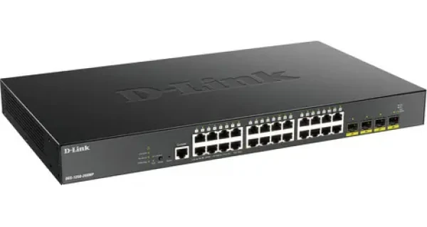 D-Link DGS-1250-28XMP/E / Smart managed switch / 24x PoE+ gigabit / 4x 10G SFP+ / 370W PoE budget