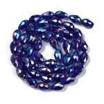 Skleněný korálek - kapka - tmavě modrá - 15 x 10 mm - 1 ks