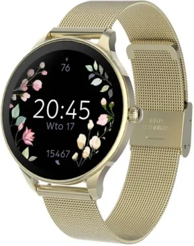 Forever Velora SB-306 zlaté / Chytré hodinky / 1.19" / AMOLED / 390×390 px / Bluetooth 5.2 / Android. iOS (GSM180306)