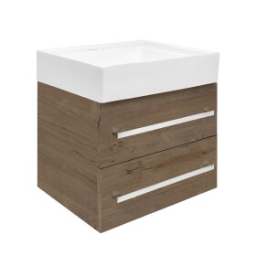 Koupelnová skříňka s umyvadlem SAT Cube Way 60x53x46 cm dub Wellington mat CUBE46602DWSATCW CUBE46602DWSATCW