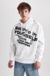 DEFACTO Oversize Fit Hooded Printed Sweatshirt