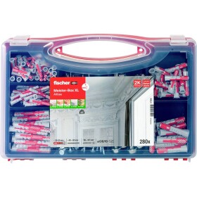 Fischer 577865 Meister-Box XL Altbau + S Box s výběrem hmoždinek 30 mm, 40 mm, 50 mm, 65 mm, 80 mm 280 díly