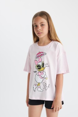 DEFACTO Girls Disney Mickey Mouse & Friends Oversize Fit Short Sleeve T-Shirt