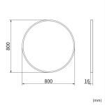 Erga Round, kulaté zrcadlo 80cm, černý rám, ERG-V01-ROUND-8080-BK