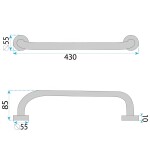 REA - Rovné koupelnové madlo Chrome 40cm REA-98056