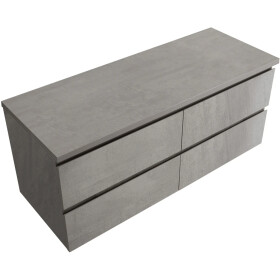 CERANO - Koupelnová skříňka Carole + deska pod umyvadlo Navira Pro - 36 mm - betonově šedá - 120x51,6x46 CER-668243