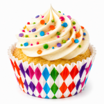 Cake star papírové košíčky na muffiny a cupcakes barevné 50x30 mm 100ks-vzor 15