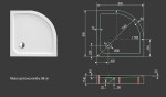 Aquatek - SMC MAXI 90x90cm sprchová vanička z tvrzeného polymeru čtvrtkruhová SMCMAXI90