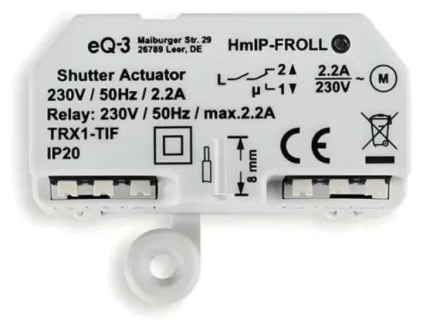 Homematic IP Akční člen pro rolety - zapuštěná montáž / Akční člen / rádiový / IP20 / dosah 180 m (151347A0)