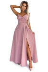 299-16 CHIARA elegantní maxi dlouhé šaty bez ramínek - BRUCE ROSE M