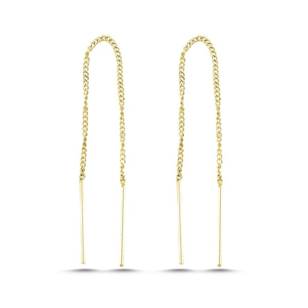 LUNICA Stříbrné řetízkové náušnice GOLD 0512