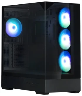 Zalman P40 Prism Plus černá / Skříň / ATX / 4x 120mm ARGB / 2x USB 3.0 + 1x USB-C / panoramatická / bez zdroje (P40 Prism Plus Black)