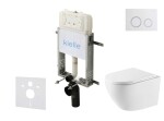 Kielle - Genesis New Set předstěnové instalace, klozetu Oudee, Vortex Rimless+, sedátka softclose a tlačítka Gemini New II, lesklá bílá/chrom 30528SZ58