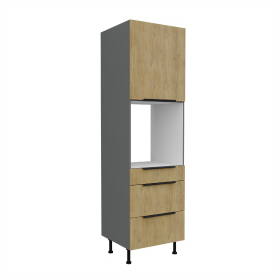Vysoká skříňka pro vestavnou troubu Cremona ANT 60 DPS-215 3S 1F - Premium Box Barva korpusu: Antracit, Barva dvířek: Dub Cremona
