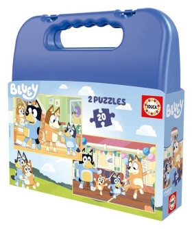 Puzzle v kufříku Bluey 2v1 (2x20 dílků)