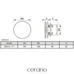 CERANO - Koupelnový axiální kulatý ventilátor s čidlem vhlkosti a časovým doběhem - 12W, potrubí 100mm - černá matná CER-978808